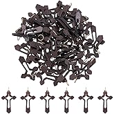 SUPERFINDINGS 50Pcs Wood Cross Charms Wooden Cross Pendants Christian Charms Wooden Crucifix Pendants Jesus Crucifix Charm Wood Christian Pendant for Jewelry DIY