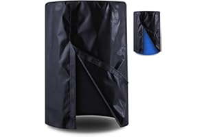 Vincreem 1 Piece 55 Gallon Drum Cover 24 x 36 Inch 55 Gallon Water Barrel Covers Outdoor Waterproof Rain Snow Water Storage Bucket Lid Protective Hook/Loop Closure Anti Dust (Black)