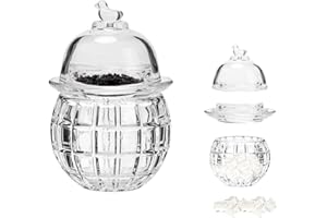GCFTIFF Caviar Server Set,Chilled Glass Caviar Dish With Lids, with Ice Holder,ice bowls to keep food cold, Elegant Serving T