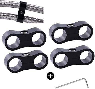 An6 Hose Separator Clamp Dual Fuel Line Clamp Great For 3 8 Fuel Hose Aluminum Hose Clamp For Fuel Hose Oil Line Automobile Pipeline Water Pipe