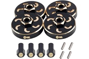 TGCWENG 48g RC Brass Wheel Weights Spacers Extended Wheel Hex Hubs Offset for Axial SCX24 1/24 RC Crawler Car Upgrades Accessories (4PCS)