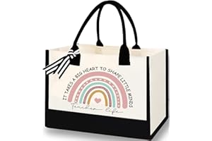 dealzilla Personalized Jute Letter Tote Bag for Women Mothers Day Gifts for Mom Christmas Birthday Gift For Woman Friends