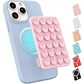 Magnetic Suction Phone Mount for MagSafe Case,Silicone Sticky Phone Grip Holder for iPhone,Removable Hands-Free Selfie/Video 