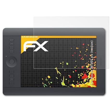 atFolix Panzerfolie kompatibel mit Wacom INTUOS pro (medium) Schutzfolie, entspiegelnde und stoßdämpfende FX Folie (2X)
