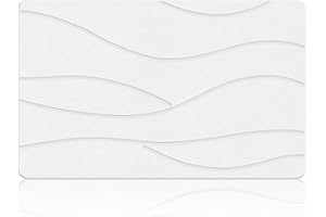 THMINS Extra Large Stone Bath Mat, 32''x20'' Non-Slip Diatomaceous Earth Stone Bath Mat, Super Absorbent Quick Drying for Bat