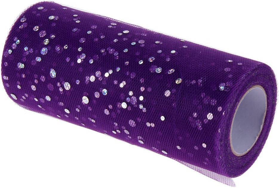 Rouleau De Ruban Tulle à Sequins Noir - Largeur 15,2 Cm - Longueur 50 Yards - Uxcell