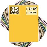 Mat Board Center, Pack of 25 8x10 Uncut Mat Boards - Assorted Colors - White Core - for Frames, Pictures, Photos, Crafts