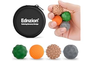 EDNZION Fidget Toys Adults – 4PCS Magnetic Silicone Stress Balls for Anxiety, Focus & ADHD Relief, Textured Sensory Desk Gadgets, Stocking Stuffers or White Elephant Gifts for Men Women Teens