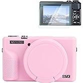 Rieibi Silicone Case for Canon G7X Mark III Case, G7X Mark III Accessories with 2 pcs sreen Protectors,Detachable Lens Cover for Canon G7X Mark III Cover