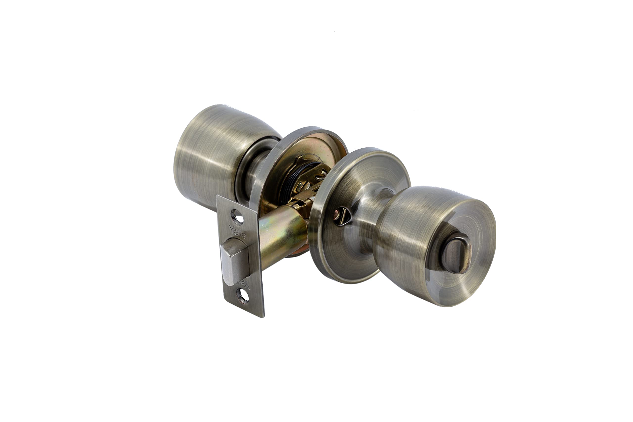 Yale Bathroom KNOB Set Antique Brass — image 1