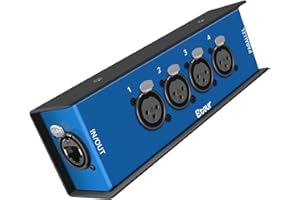 Etour 4 Channel 3-Pin XLR Female Adapter-Compact Cat6 Multi Network Snake Receiver- for Live Stage, Home Studio Recording- XLR, AES, DMX Channels Over RJ45 Cat5/Cat6 Ethernet Cable