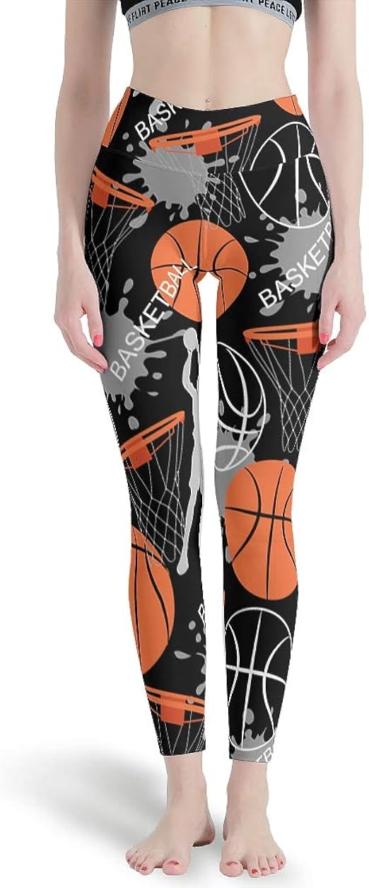 Sport Ball Basketball Leggings Women High Waist Yoga Capri Leggings