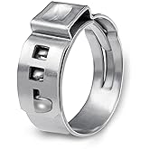 PADTON 50 PCS 1/2 Inch PEX Cinch Clamp Rings, Stainless Steel PEX Fittings Crimp Rings Pinch Clamps for PEX Tubing Pipe Fitti