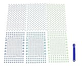 Aurora 600 Glow in the Dark Stars with 600 Micro Stars, 3 Colors (200 Blue, 200 Light Blue and 200 Green), 3 Sizes (Large, Medium and Small)