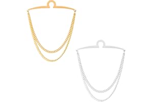 DANNYSHI Danny shi Men's Silver Golden Tie Chain Set, Gift Boxed