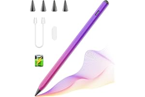 MMK Stylus Pen for iPad, Apple Pencil for iPad 10th 9th Gen, Apple Pen iPad Pencil for iPad Air 5/4/3rd, iPad Pro 11/12.9 Inch, with Palm Rejection & Tilt Sensitivity, Magnetic Stylus iPad Pen, Purple&Red