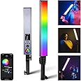 NEEWER RGB Light Wand with 2.4G/APP Control, Upgraded 360° Touchable RGBWW Mixer Photography Handheld LED Video Lighting Stick with 2500K-10000K, CRI/TLCI97+, 18 Scenes, 7.4V/31Wh Battery, BH30S