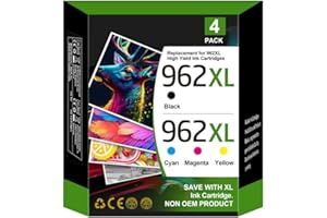 INKTRACK 962 XL 962XL Ink Cartridges Combo Pack Compatible for HP 962XL 962 XL Ink Compatible with HP OfficeJet Pro 9010 9012 9015 9018 9019 9020 9025 Printer 4 Pack (B/C/M/Y)