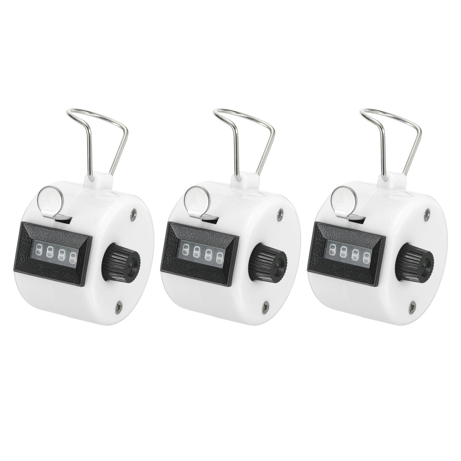 PATIKIL Clicker Counter, 3 Pack Handheld Tally Counter Mechanical 4-Digit Number Click Pitch Counter for Coaching Knitting, Golf, Lap, Fishing, White