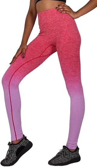 Amazon ビグッド Bigood レディース スポーツ ストレッチパンツ タイツ スキニー レギパン レギンスパンツ ボトムス ヨガ ランニング フィットネス レッドとパープル M タイツ レギンス 通販