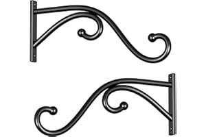 Qiuzido Plant Hook Hanging Plant Brackets - 2 Pack 10 Inch Plant Hanger, Metal Plant Wall Hooks for Hanging Flower Basket, Lanterns, Bird Feeder, Wind Chimes Indoor & Outdoor.