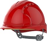 JSP EVO2 Safety Helmet Hard Hat Red Ventilated OneTouch Slip Ratchet EN397