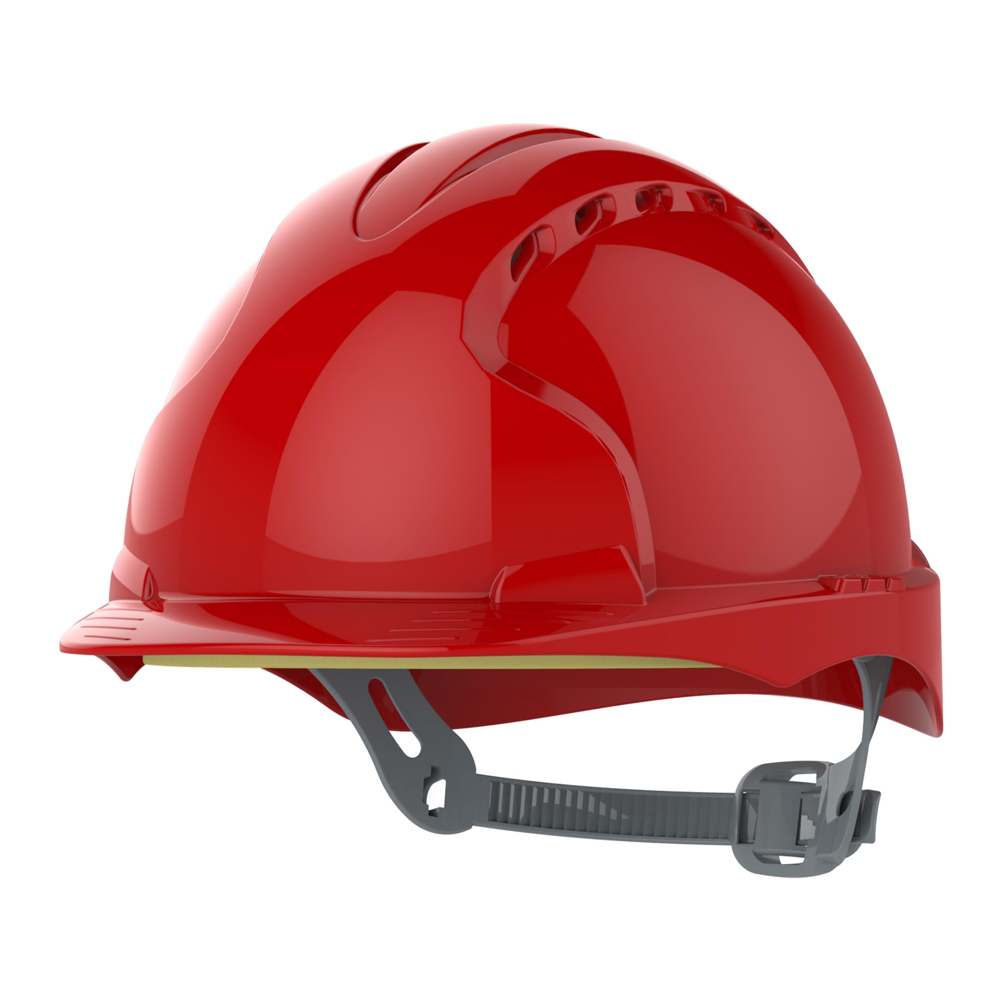 JSP EVO2 Safety Helmet Hard Hat - Vented - Red - Slip Ratchet Adjustment - Adjustable Precision Fit Harness - Lightweight - For Construction, Building, Civil Engineering & Industry - EN397