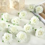 Kesote Creamy White Artificial Rose Heads 50pcs 4cm Bouquet Wedding Decor view 4