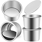 Zerodeko 2.51 Inch Round Cake Pan with Removable Bottom Aluminum Alloy Mini Baking Mold for Cheesecake Mousse Chiffon Cakes Easy Release Small Cake Tins for Family Gatherings and Festival Baking