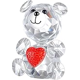 ZRENJHUS Crystal Bear Figurine Collection Pretty Glass Ornament Cute Statue Home Decor Table Animal Collectible Gift
