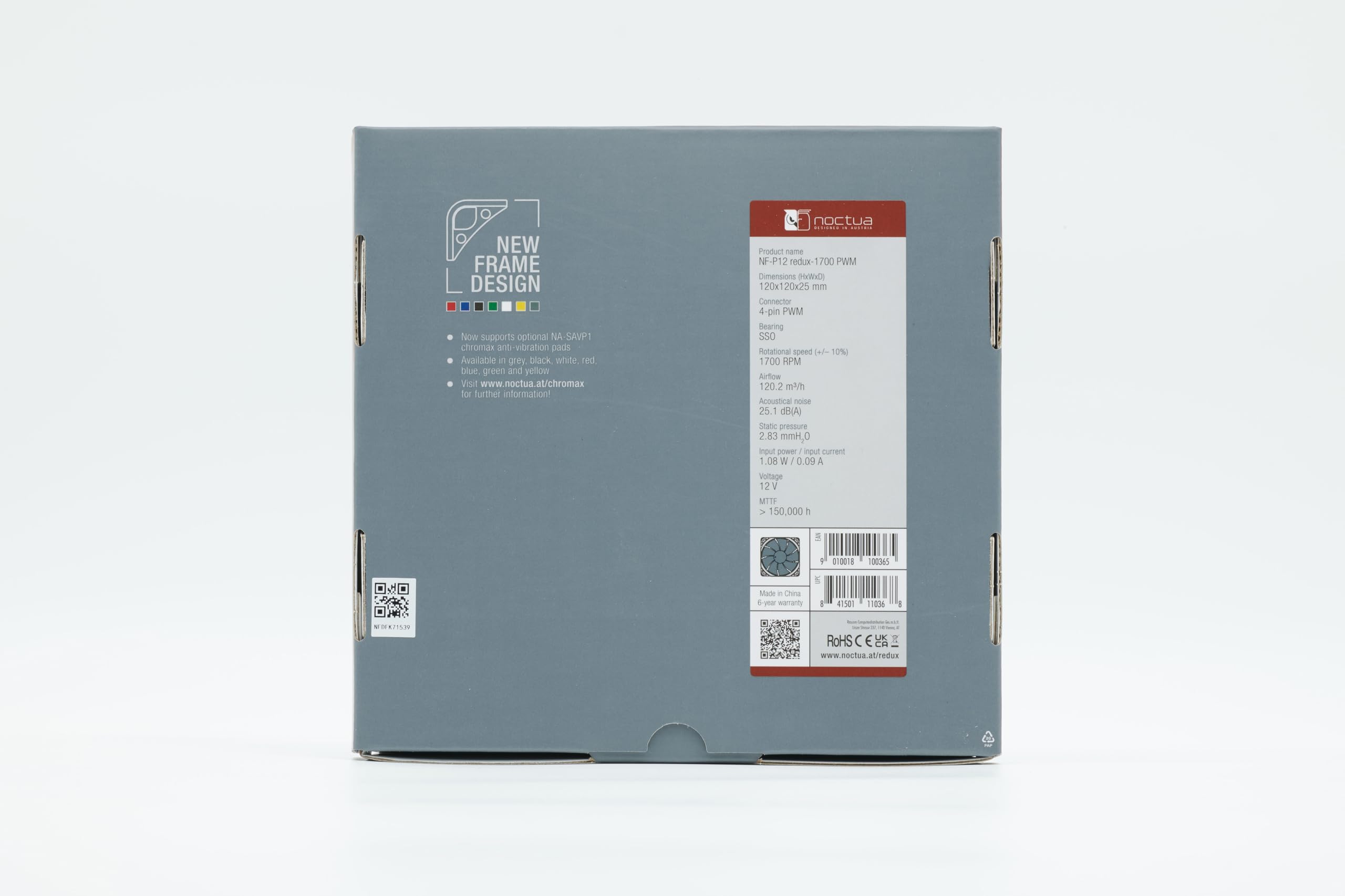 Noctua NF-P12 redux-1700 PWM, High Performance Cooling Fan, 4-Pin, 1700 RPM (120mm, Grey)