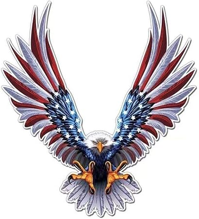 Amazon Fr Sodial Autocollant De Voiture Aigle De Vol Autocollant Drapeau Animaux Domestiques Aigle Etats Unis De Camion Et De Voiture Autocollant De Capuche