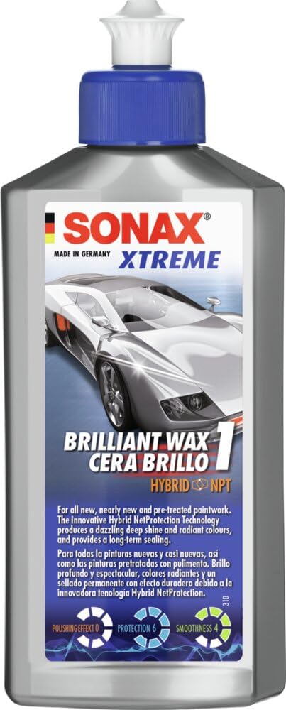 SONAX XTREME Brilliant Wax 1 Hybrid NPT (250 ml) produces a dazzling deep shine and radiant colours, provides a long-term sealing | Item-No. 02011000-544