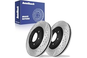 AUTO SHACK AutoShack 13.78" (350 mm) Front Vented Drilled & Slotted Brake Rotors E-Coated Replacement for 2007-2015 Nissan TITAN 2007-2015 Nissan Armada 2014-2024 INFINITI QX80 2-PC Set ShadowGuard