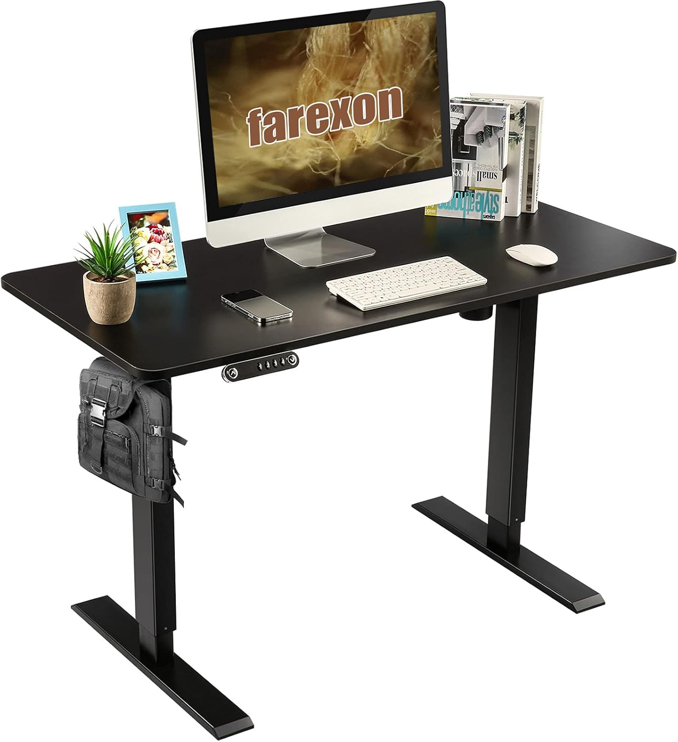Stand Desk Electric Desk Adjustable Height Computer Desk,Farexon 48 x 24 Inches Sit Stand Home Office Table I Shaped Desk with Memory Preset Height: Kitchen & Dining