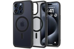 Spigen Magnetic Ultra Hybrid MagFit Designed for iPhone 15 Pro Max Case, [Compatible with MagSafe] [Anti-Yellowing] [Military-Grade Protection] (2023) - Frost Black