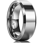 King Will BASIC Men Women 4mm/5mm/6mm/7mm/8mm Tungsten Rings Polished Wedding Band Engagement Anniversary Band Comfort Fit