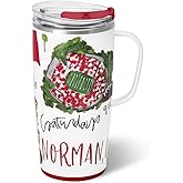 Swig Life 22oz Travel Mug, Insulated Tumbler with Handle and Lid, Travel Coffee Mug, Cup Holder Friendly, Stainless Steel 22 oz Tumbler, Reusable Insulated with Lid (Saturdays in Norman)