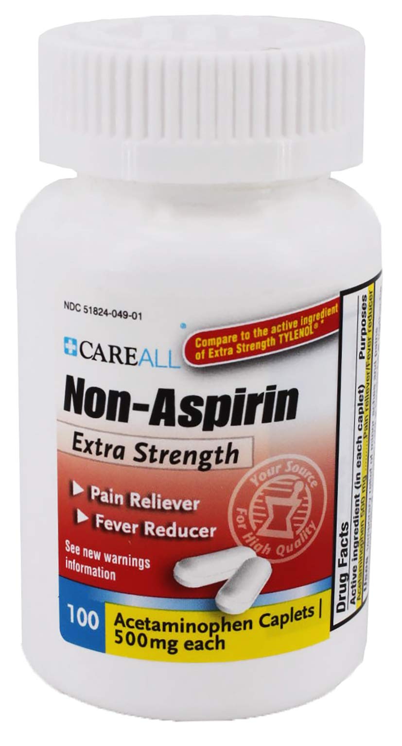 500Mg Acetaminophen Caplets 100 Count Case Pack 24