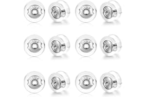 Moconar Earring Backs 18K Gold Locking Silicone Earring Backs Replacements for Studs/Droopy Ears/Heavy Earrings, No-Irritate Hypoallergenice Backings for Women Men Transparency White Color