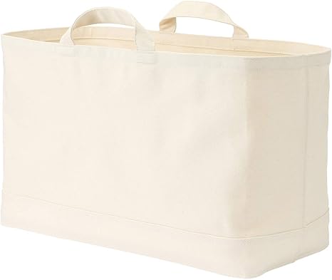 Amazon 無印良品 持ち手付帆布長方形バスケット 特大 約幅52 奥行26 高さ32cm かご バスケット オンライン通販