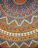 Indian Mandala Print Round Cotton Tablecloth 76