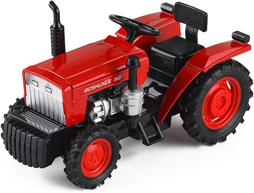red metal tractor toy