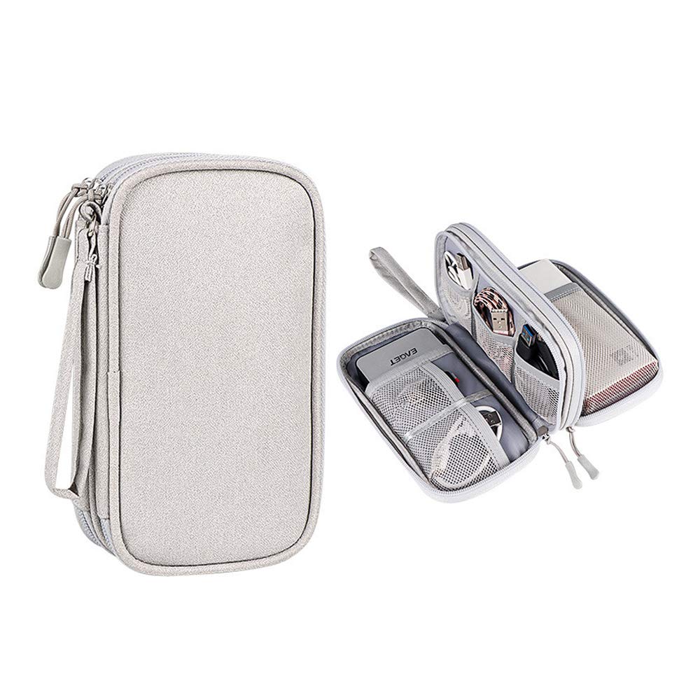 Hosoncovy Power Bank Organizer Bag - USB Flash Drive & External Hard Drive Case (Gray)
