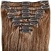 Standard Weft 16 Inch 90g Light Brown Clip in 100% Real Remy Human Hair Extensions 8 Pieces 18 Clips