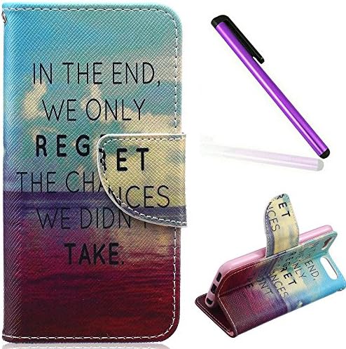 iPod Touch 5 Case iPod Touch 6 Case EMAXELER [Kickstand Flip Case][Credit Cards Slot][Cash Pockets] PU Leather Flip Folio Wallet Case with Stand For iPod Touch 5/6 - Multicolor Marine &amp; English
