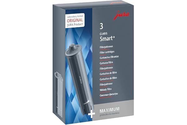 Jura 24233 Claris Smart+ Filter Cartridge, Set of 3 | Filter cartridge with RFID filter detection, TÜV-certified hygiene, nat