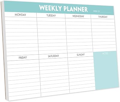 Nokingo Weekly Planner Pad 52 Sheets Undated 25.4x17.8cm Daily Schedule