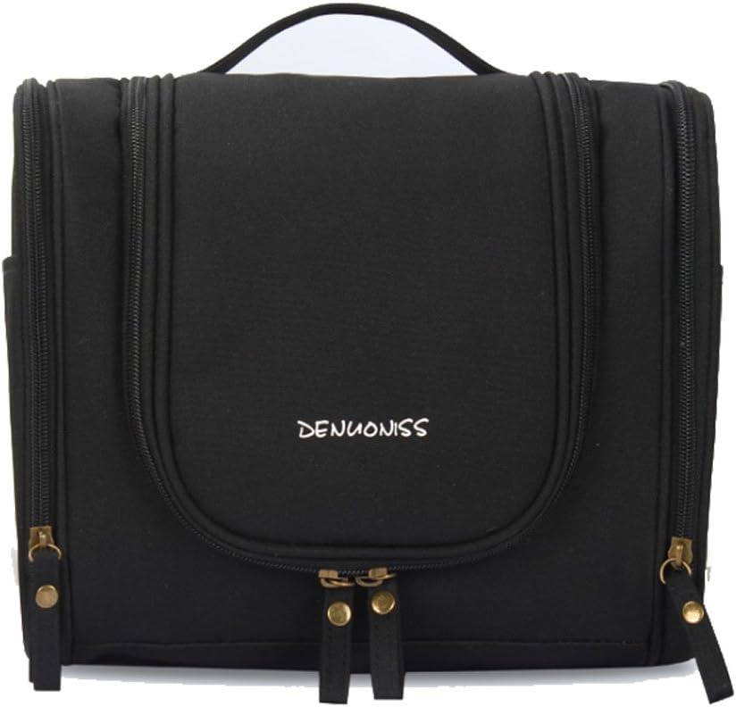 Multi-Functional Large Capacity Hanging Cosmetic Travel Bag Toilet Bag Toiletry Bag Washbag Organizer Kits/Cosmetic Pouch/Personal Care Hygiene Purse (Black)