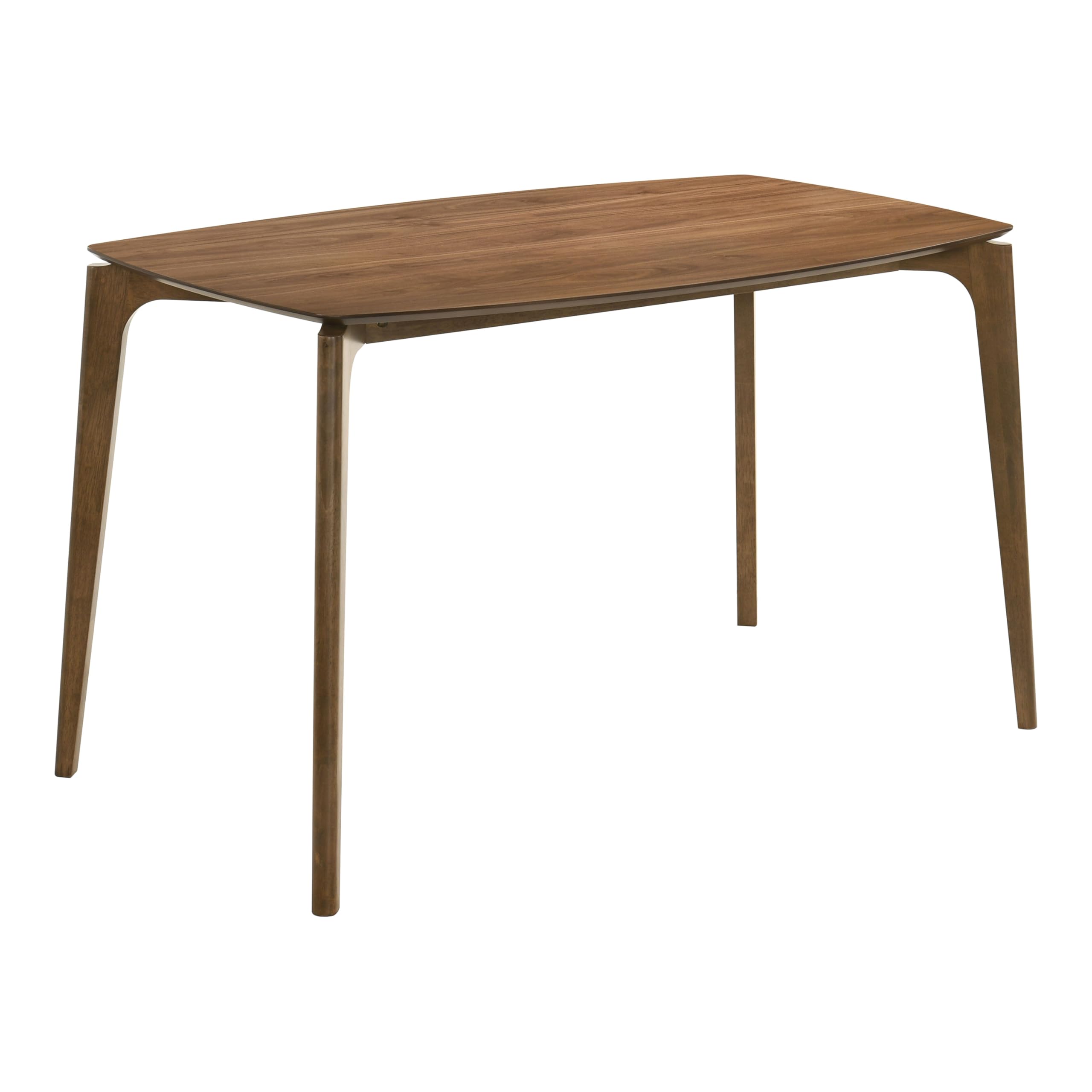 Photo 1 of **SCRATCHES**Furniture of America Alara Mid-Century Modern Solid Wood 59-inch Rectangular Dining Table with Clean Line and Organic Curve for Home Kitchen, Dinettes, Walnut